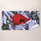 Winterroter Kardinal Badehandtuch (Badehandtuch)