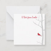 Winterroter Kardinal Elegante Rustikale Landschaft Mitteilungskarte (Vorderseite)