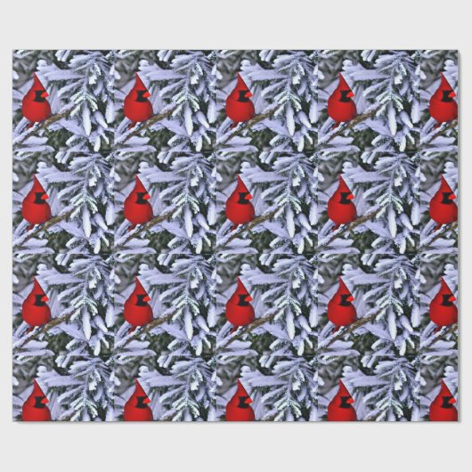 Winterroter Kardinal Geschenkpapier (Flach)