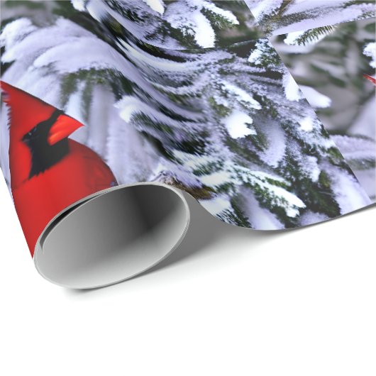 Winterroter Kardinal Geschenkpapier (Rolleneckpunkt)