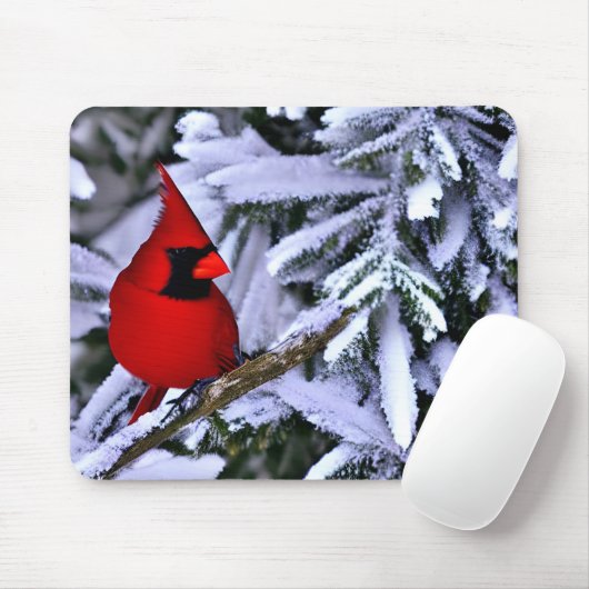 Winterroter Kardinal Mousepad (Mit Mouse)
