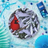 Winterroter Kardinal Pappteller (Party)