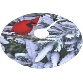 Winterroter Kardinal Polyester Weihnachtsbaumdecke (Schrägansicht)