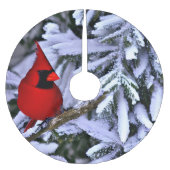 Winterroter Kardinal Polyester Weihnachtsbaumdecke (Vorderseite)