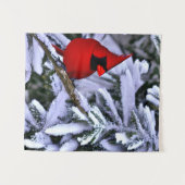 Winterroter Kardinal Wandteppich (Vorderseite (Horizontal))