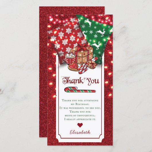 Winterruhe Geburtstag Personalisiert Dankeskarte (Vorne/Hinten)