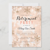 Winterruhe Party Rose Gold Glitzern Einladung (Vorderseite)