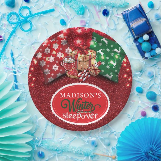 Winterruhe Personalisierter Glitzer Pappteller (Party)