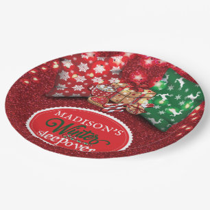 Winterruhe Personalisierter Glitzer Pappteller