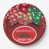 Winterruhe Personalisierter Glitzer Pappteller (Vorderseite)