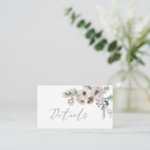 Winterrustikal Weißer Pinienwald Hochzeiten Detail Begleitkarte (Stehend Vorderseite)