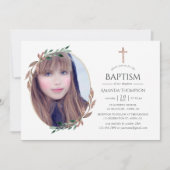 Winterrustikale Grüntaufe oder Weihnachten Einladung (Vorderseite)