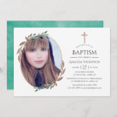 Winterrustikale Grüntaufe oder Weihnachten Einladung (Vorne/Hinten)