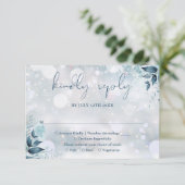 Winterrustikale Hochzeit mit floraler Elegant RSVP Karte (Stehend Vorderseite)