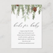 Winterrustikale Kiefernbücher für Baby e Begleitkarte (Vorderseite)