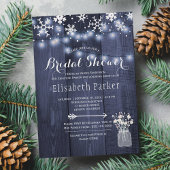 Winterrustikale Saitenlichter Schneefeuer Brautpar Einladung