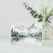 Winterrustikale Waldsee Hochzeit Rsvp Postkarte (Stehend Vorderseite)
