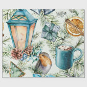 Winterrustikale Weihnachtsferien Inspirierte Natur Geschenkpapier (Flach)