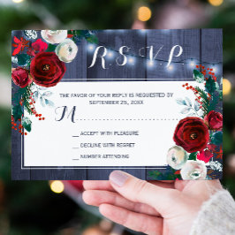 Winterrustikaler marokkanischer Blumenchor RSVP Karte