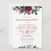 Winterrustikales Blumenhaus wärmendes Weihnachtsfe Einladung (Vorderseite)