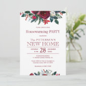 Winterrustikales Blumenhaus wärmendes Weihnachtsfe Einladung (Stehend Vorderseite)