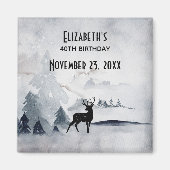 Winterrutsche Rustikales graues Wasser Geburtstag Magnet (Vorne)