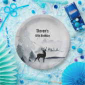 Winterrutsche Rustikales graues Wasser Pappteller (Party)