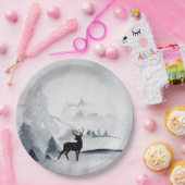 Winterrutsche Rustikales graues Wasser Pappteller (Party)