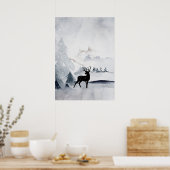 Winterrutsche Rustikales graues Wasser Poster (Küche)