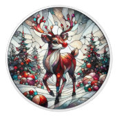 Winterrutsche verzaubert inmitten eines Festwaldes Keramikknauf (Vorderseite)