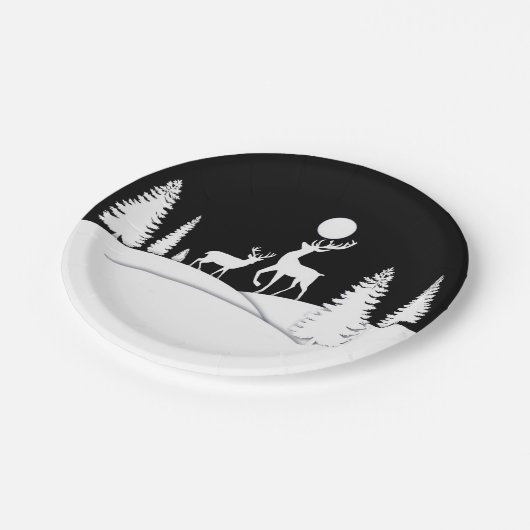 Winterrutscher Pappteller (Schrägansicht)