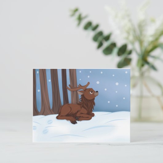 Winterrutscher Postkarte (Stehend Vorderseite)