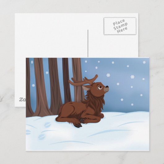 Winterrutscher Postkarte (Vorne/Hinten)