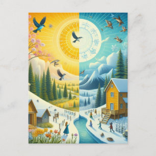 Winter's Chill to Spring's Happy Vernal Equinox Postkarte