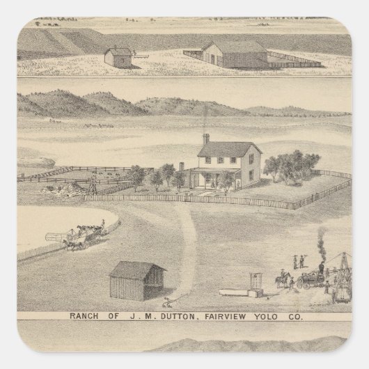 Winters Dutton Ranch Quadratischer Aufkleber (Vorderseite)