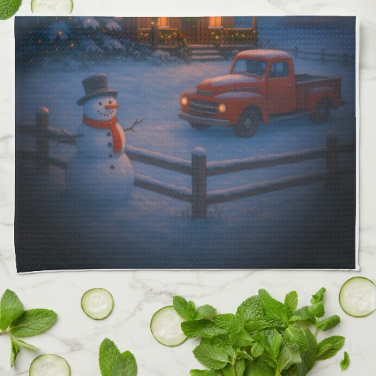 Winter's Eve Geschirrtuch (Gefaltet)