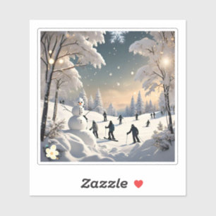 "Winter's Frosty Morn" Aufkleber