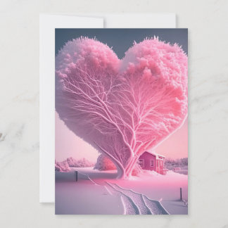 Winter's Liebe Song: Mattierter Herzbaum Wedding I Einladung