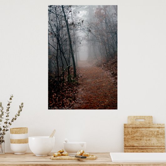 Winters Nebel - Kein Ende im Sight auf dem Trail P Poster (Küche)
