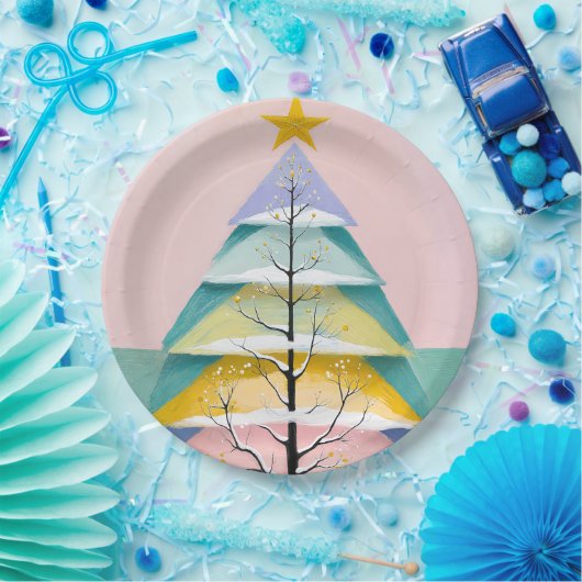 Winter's Pastel Glow Pappteller (Party)
