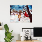 Winters Serenity Kardinal Poster (Heimbüro)
