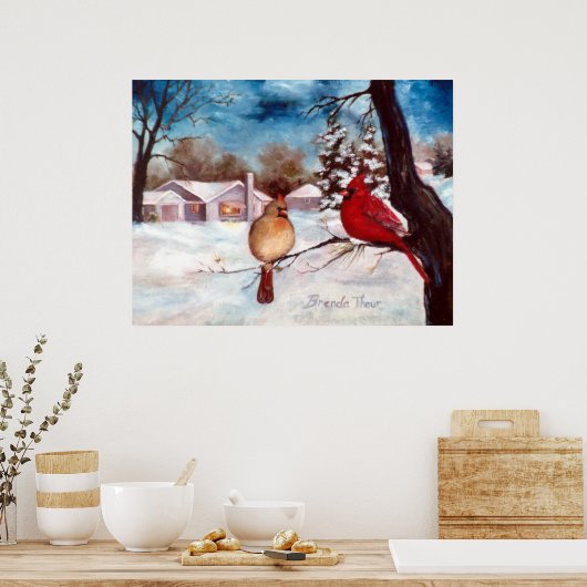 Winters Serenity Kardinal Poster (Küche)