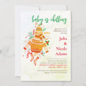 Winters Warme Kleidung Niedliche Babydusche Einladung (Vorderseite)