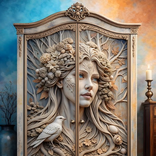 Winter's Whisper Ethereal Goddess Decoupage Seidenpapier