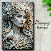 Winter's Whisper Ethereal Goddess Decoupage Seidenpapier