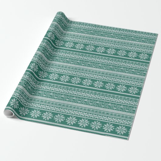 Winter's Whisper Green Geschenkpapier (Ungerollt)