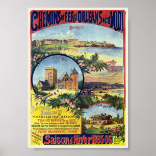 Wintersaison 1895/96 Frankreich Vintage Poster