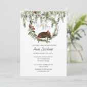 Wintersaison Baby Boy Dusche Einladung (Stehend Vorderseite)