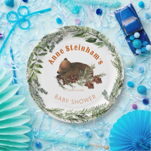 Wintersaison Einfache Baby Boy Dusche Pappteller (Party)