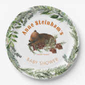 Wintersaison Einfache Baby Boy Dusche Pappteller (Vorderseite)